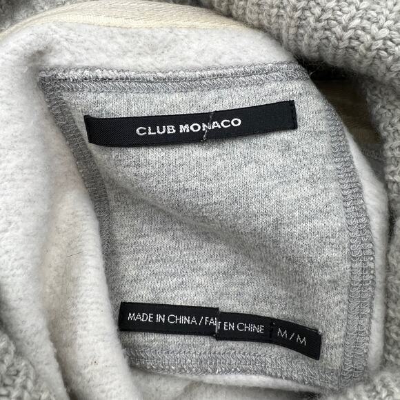 Club Monaco Shawl Collar Sweatshirt Gray Heathered - Picture 3 of 7